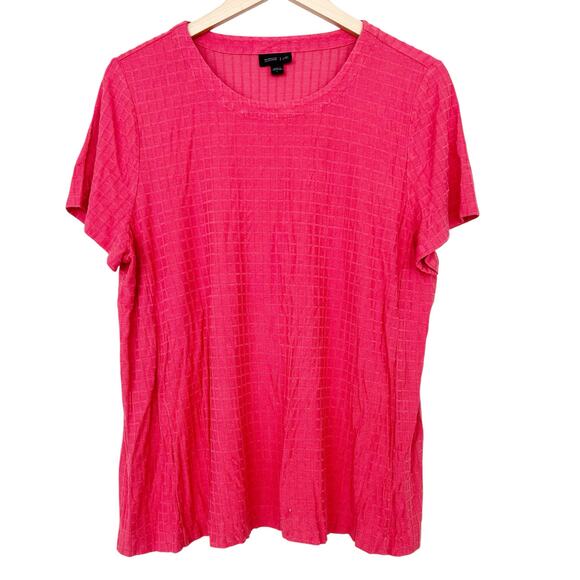 J. Jill Wearever Collection Pink Short Sleeve Shirt Sz L - Picture 1 of 5